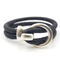 Black Cork Silver Open Hook Bracelet
